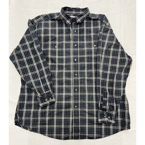 Wrangler Rugged Wear Men’s Button Up Shirt Long Sleeve Plaid XL